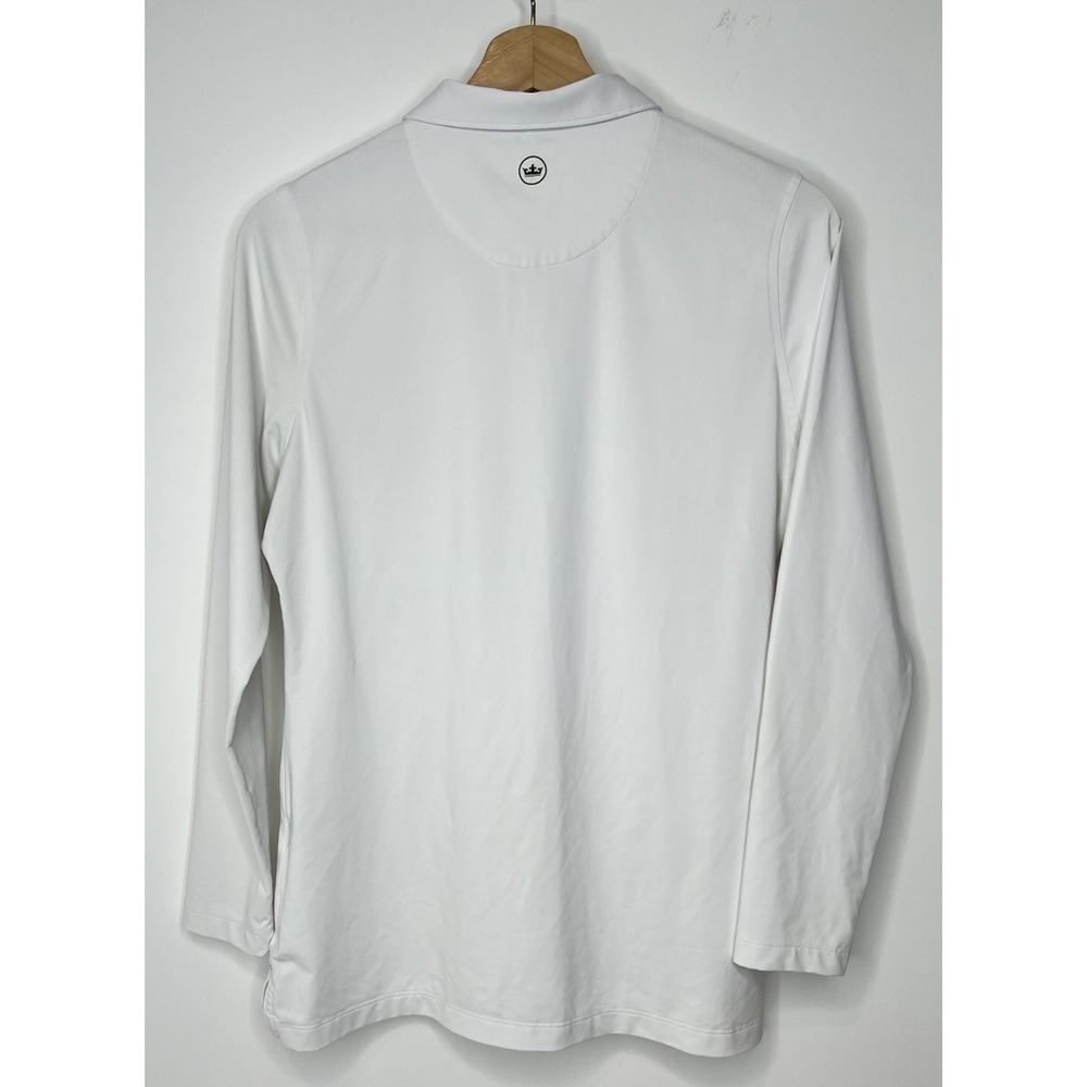 Peter Millar Golf Polo Shirt Womens Medium White Long Sleeves UPF 50 Sports - Picture 2 of 9